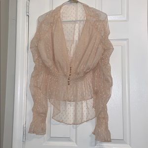 Long sleeve sheer baby doll top